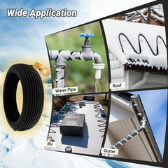 Eastrexon heat tape mounted on gutter edge ensuring clear drainage