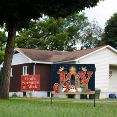 Eastsky yard sign placed in lawn showing instant seasonal curb appeal