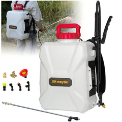 Eastyle front view of backpack sprayer showing tank and controls for easy operation