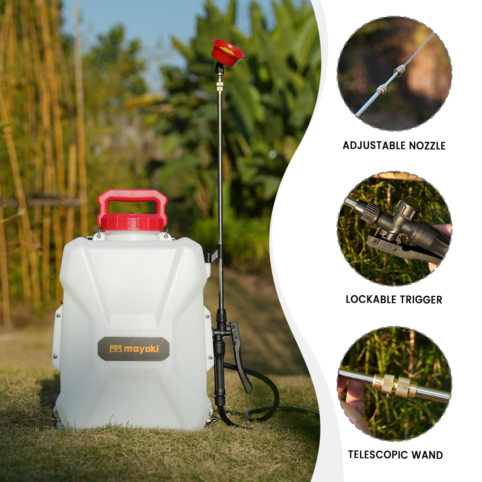 Eastyle brass nozzle close-up demonstrating clog-resistant precision spray