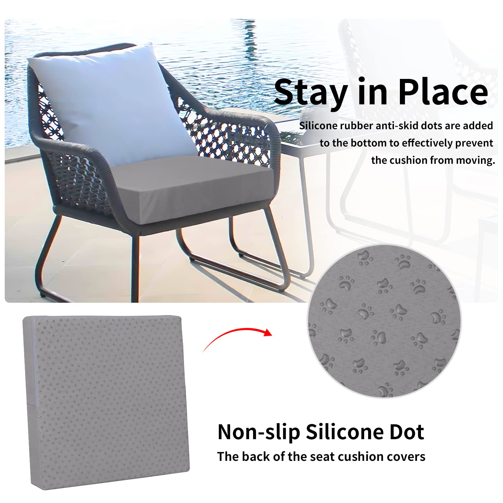 Easy-Going back view showing non-slip backing for secure placement
