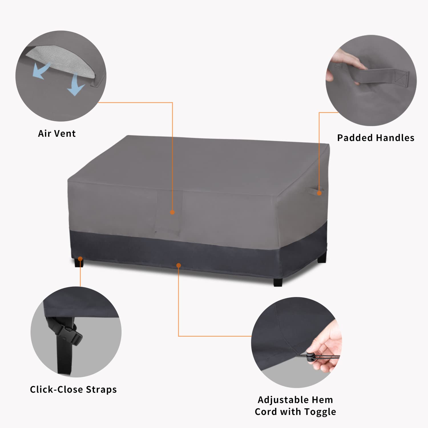 Easy-Going correas click-close sujetas a las patas para seguridad antiviento