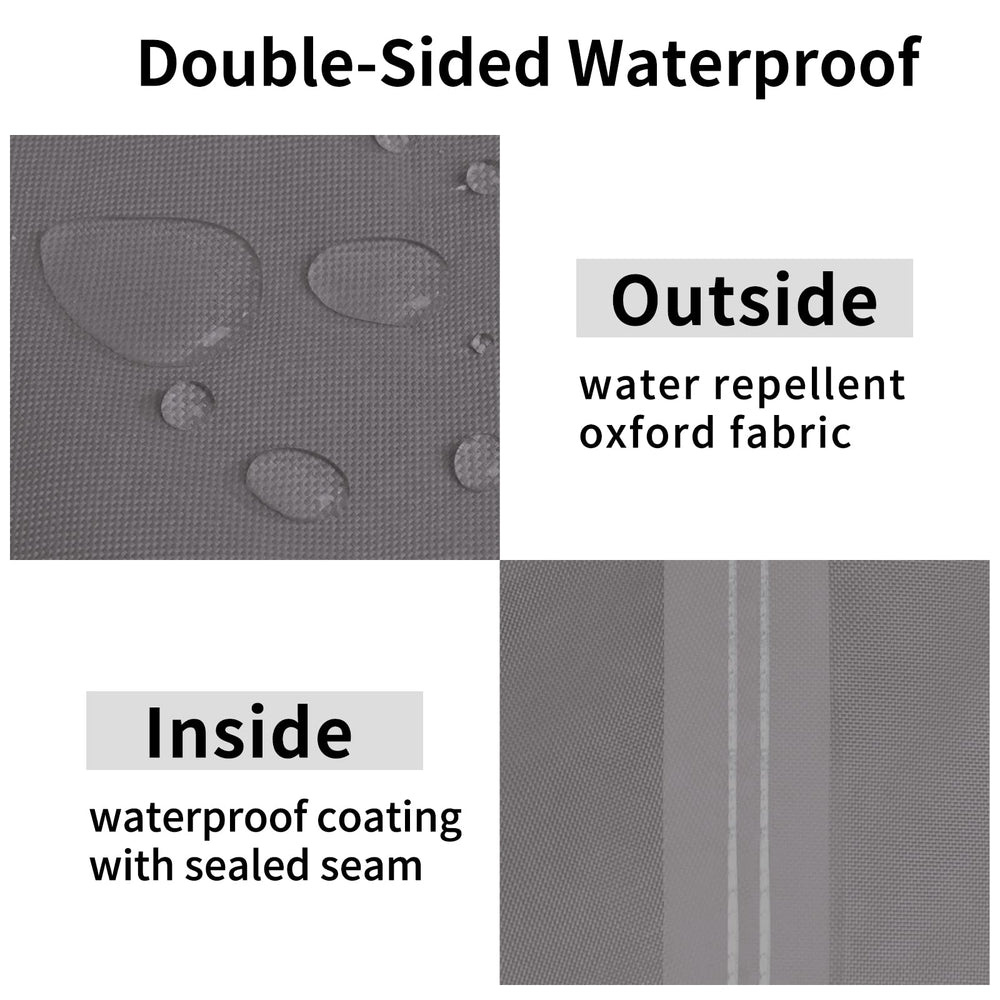 Easy-Going click-close strap and toggle securing cover against wind