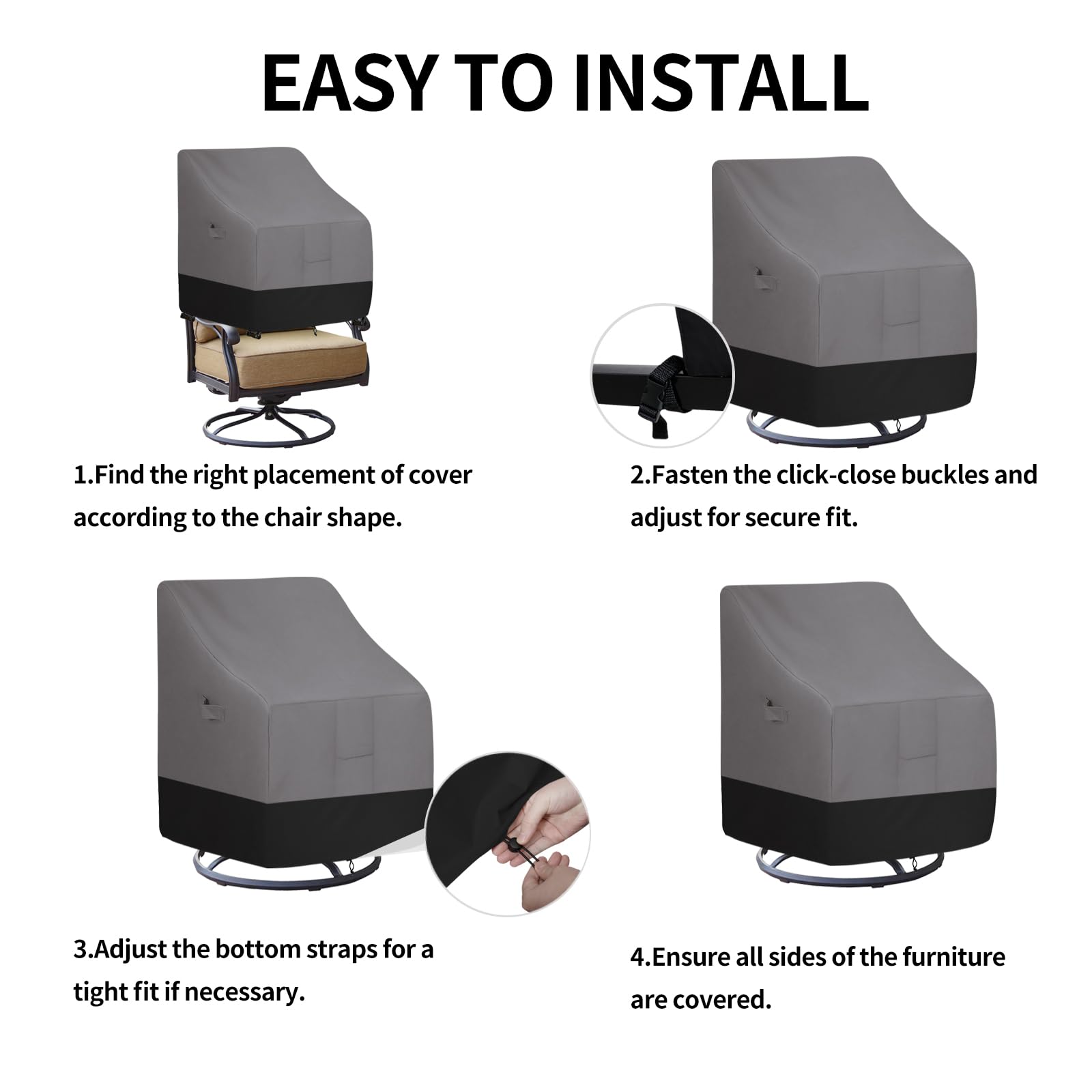 Easy-Going comparación de tamaño con regla mostrando ajuste recomendado, ajuste seguro