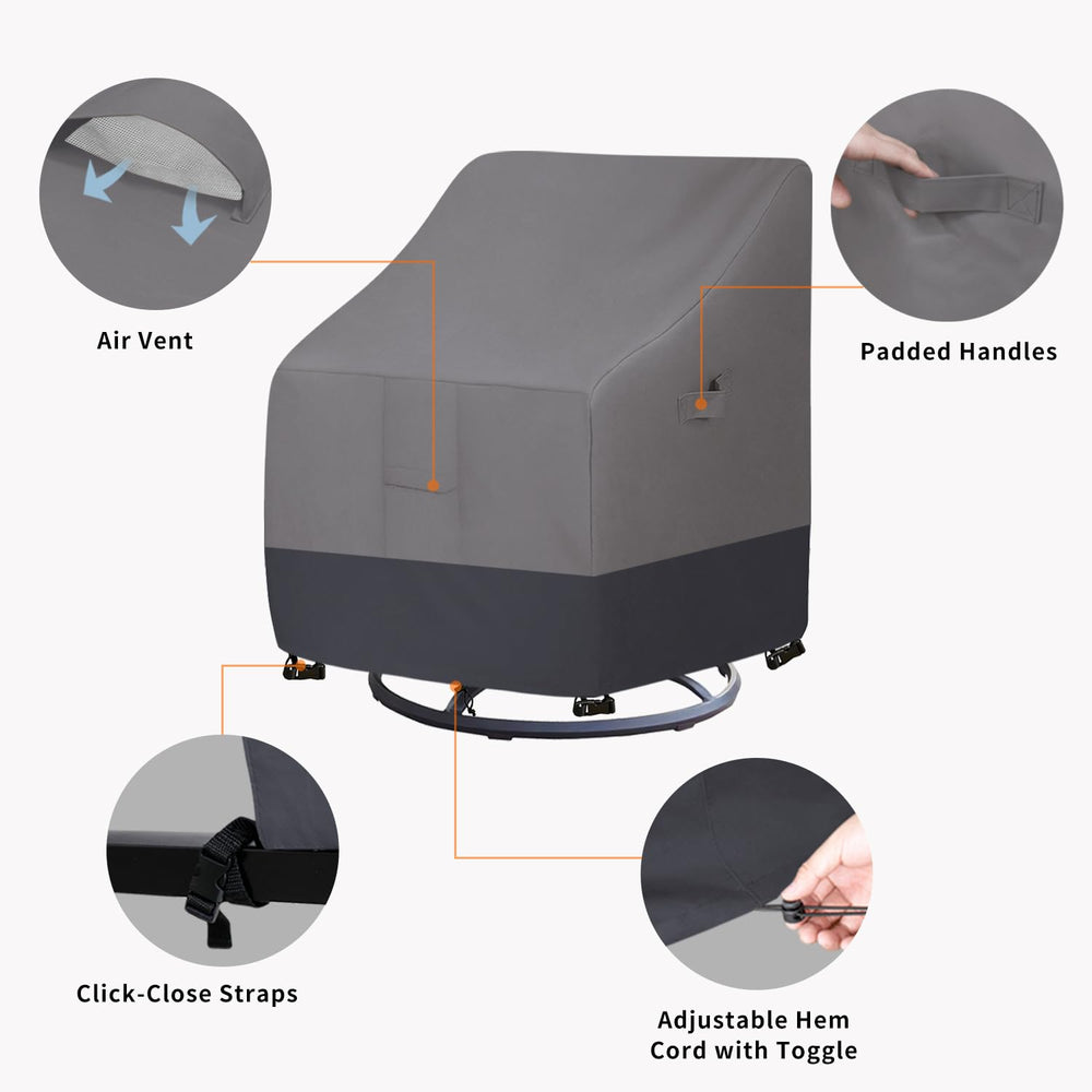 Easy-Going correas con cierre click asegurando la funda al mueble