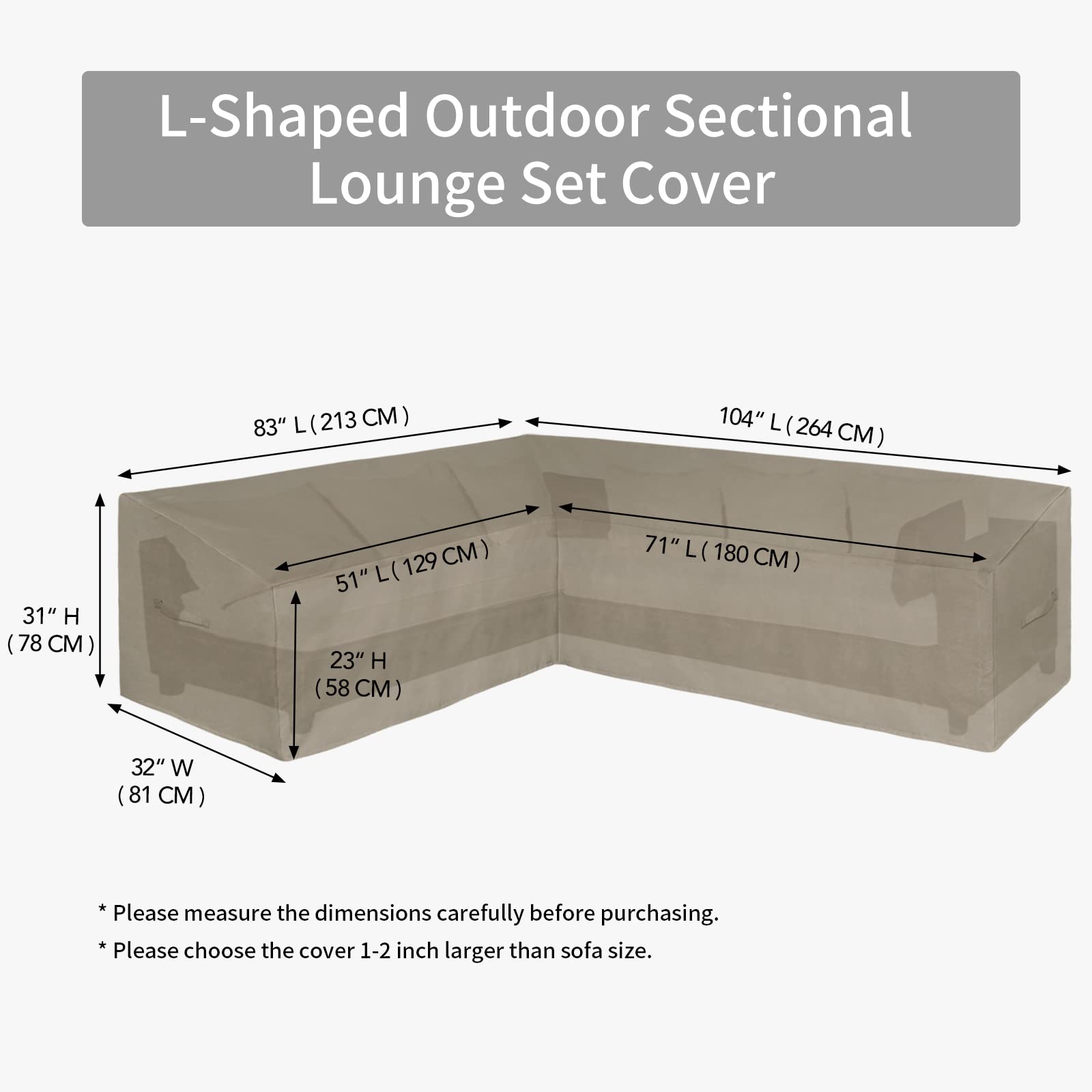 Easy-Going cover on sectional in patio setting protecting furniture from elements
