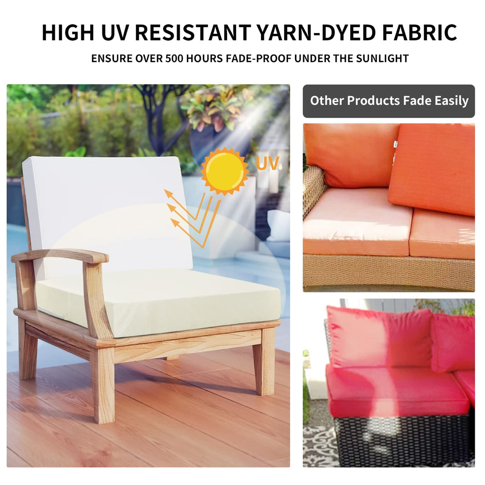 Easy-Going cushion cover in use on patio chair illustrating protective look