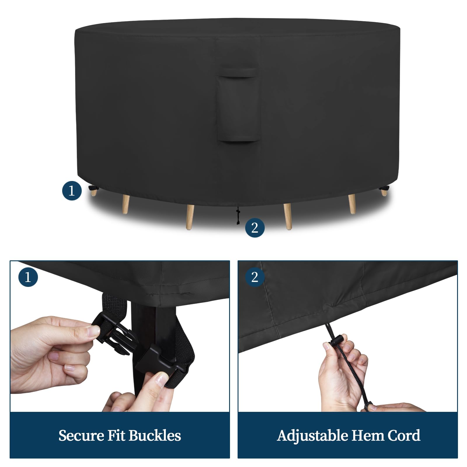 Easy-Going dimension tag and buckle detail, highlights adjustable fit