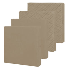 Easy-Going front view of camel 4-pack slipcovers showing tidy zippered openings and neat finish, protects cushions