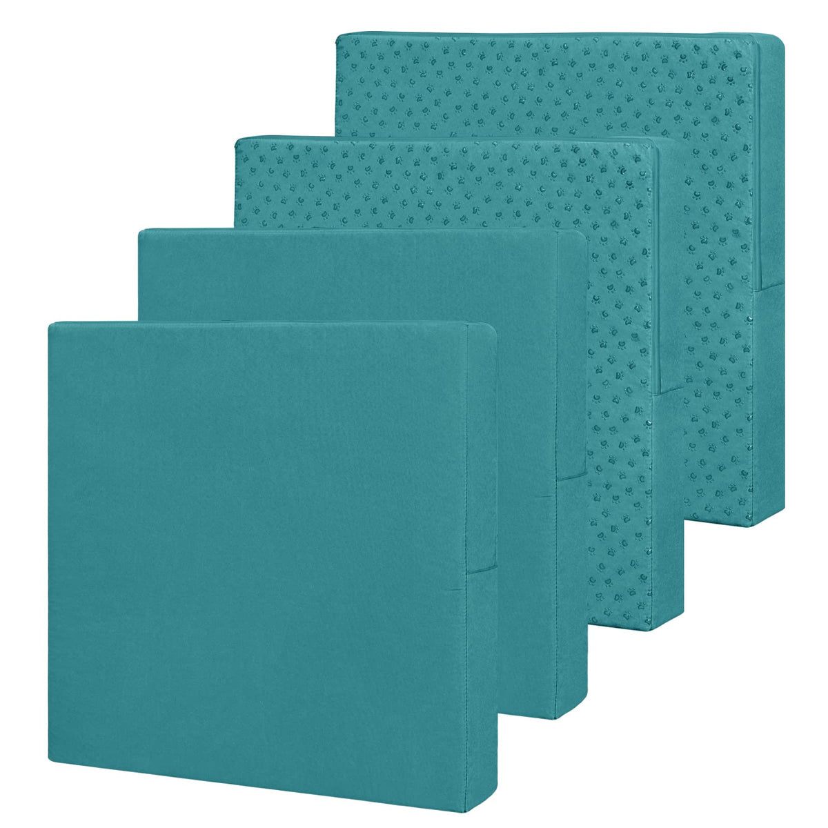 Easy-Going teal front view showing neat four-pack covers and clean appearance