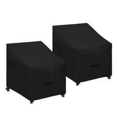 Easy-Going front view of two covered chairs showing full protection and neat fit