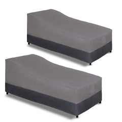 Easy-Going front view of gray chaise lounge cover showing full-fit protection