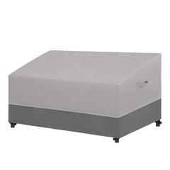 Easy-Going front view of covered sofa showing full protection and modern gray look