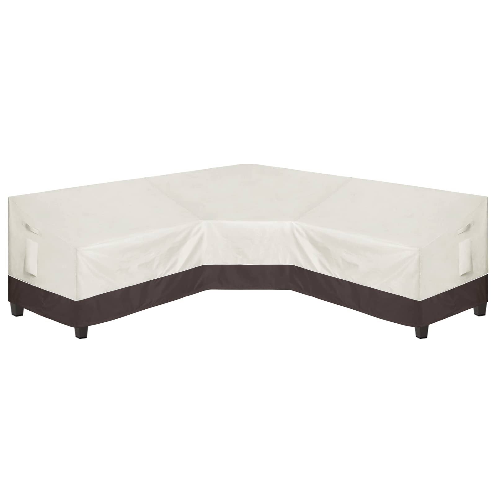 Easy-Going front view showing full V-shaped cover protecting sectional
