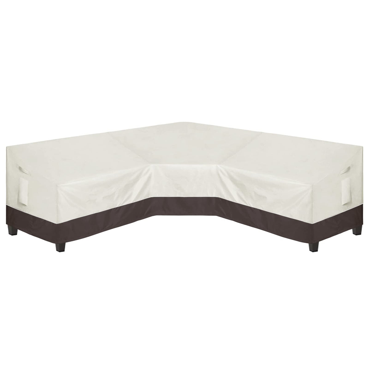 Easy-Going front view showing full V-shaped cover protecting sectional
