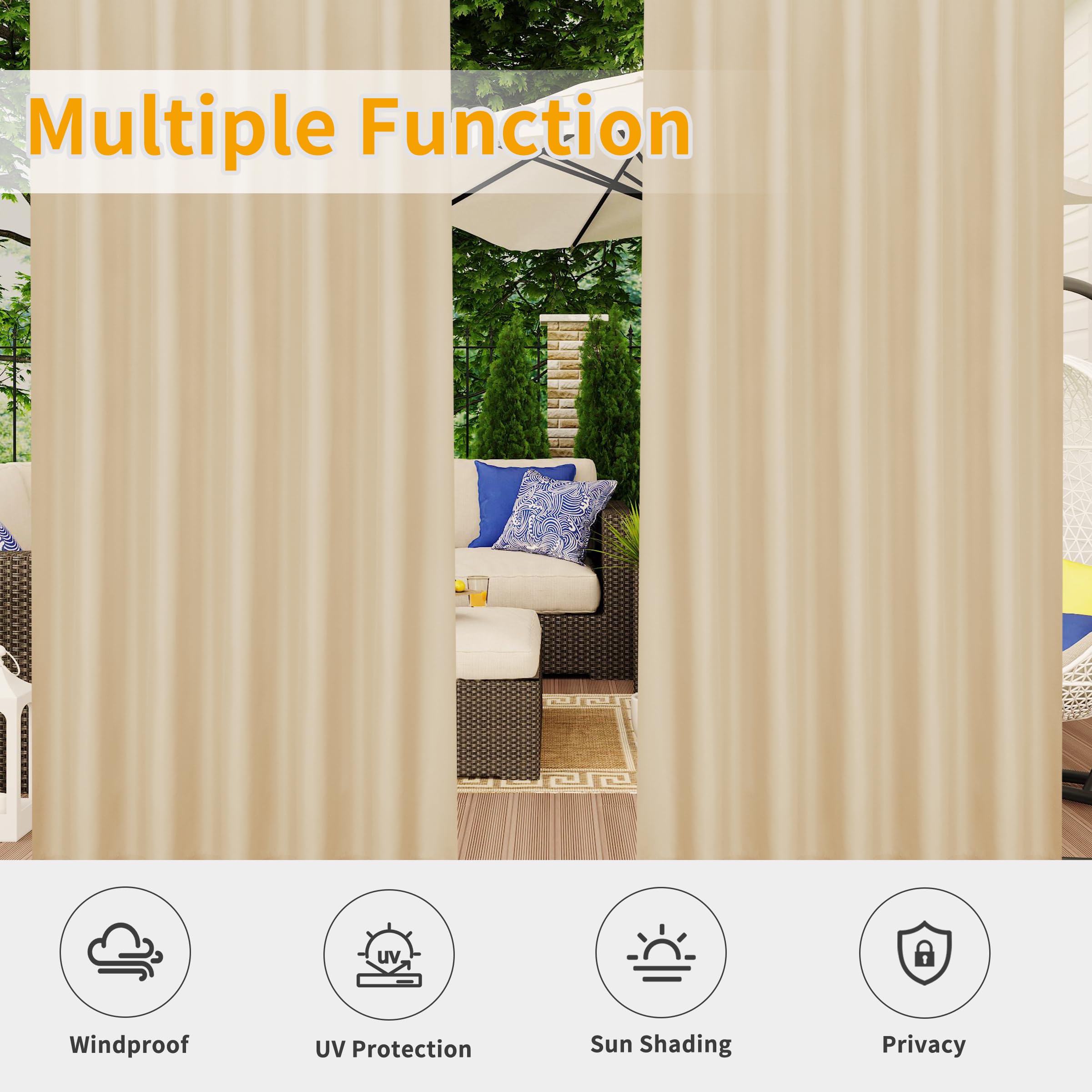 Easy-Going installed on a patio demonstrating privacy and sun protection benefit