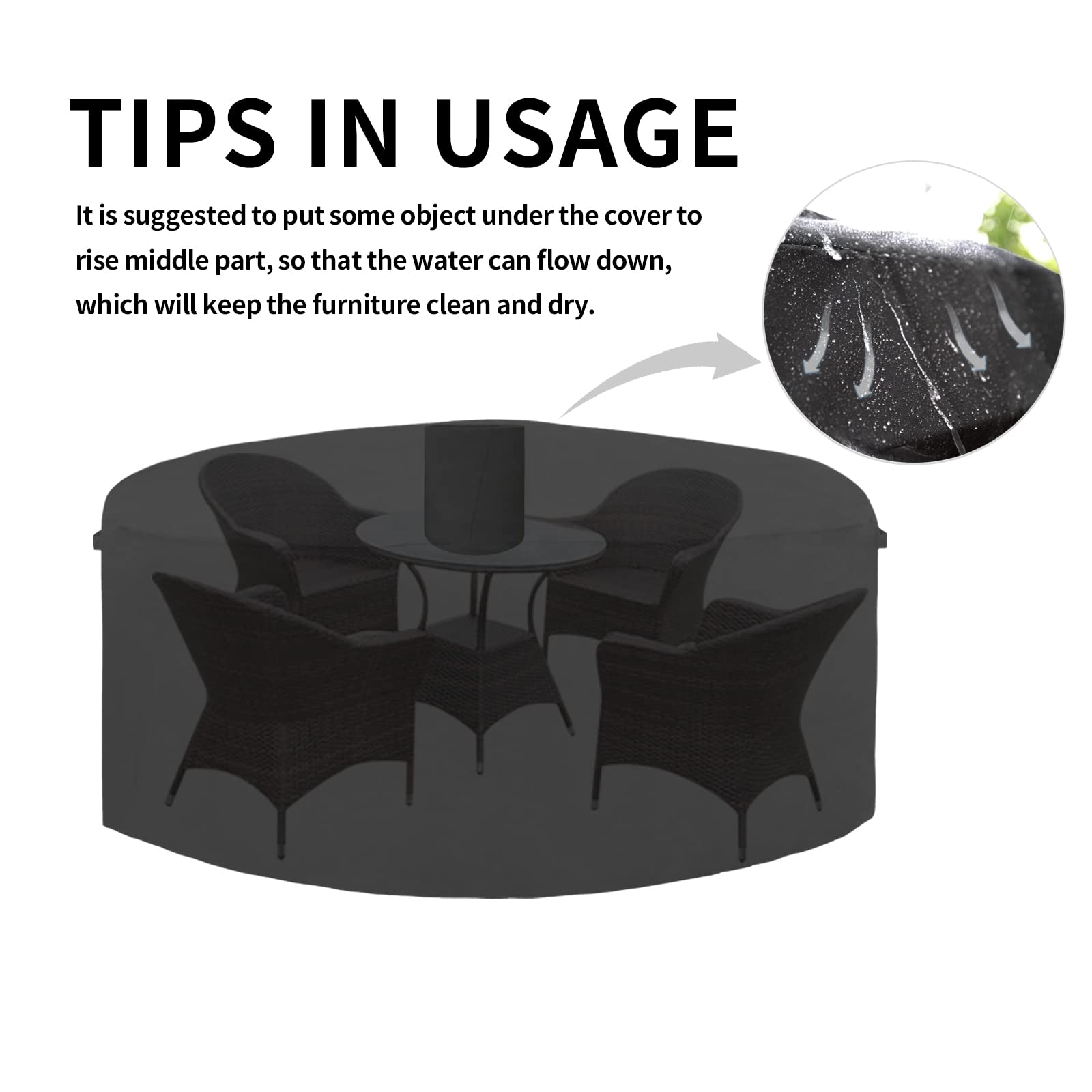 Easy-Going covered patio set in backyard illustrating weather protection