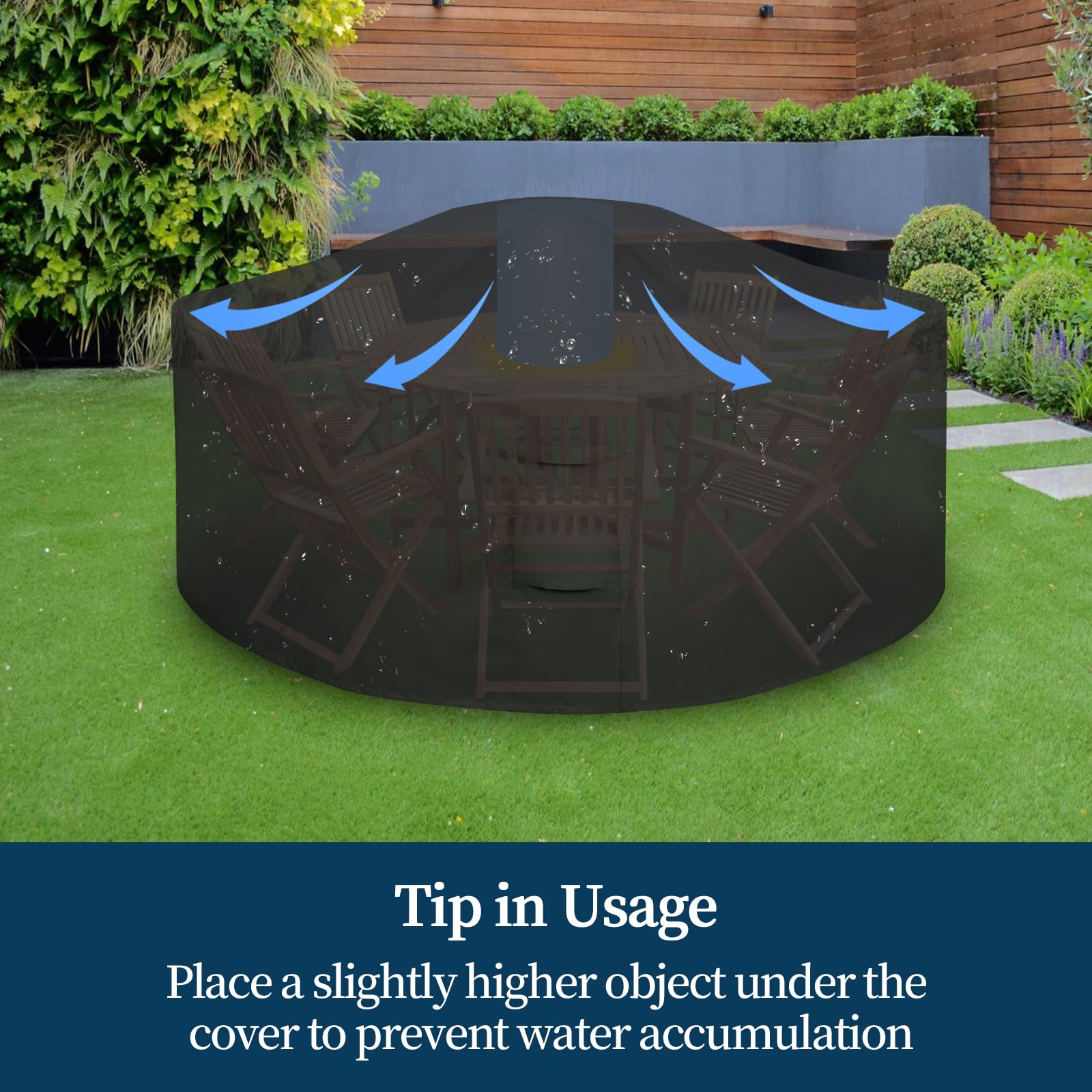Easy-Going in backyard lifestyle scene, maintains furniture appearance