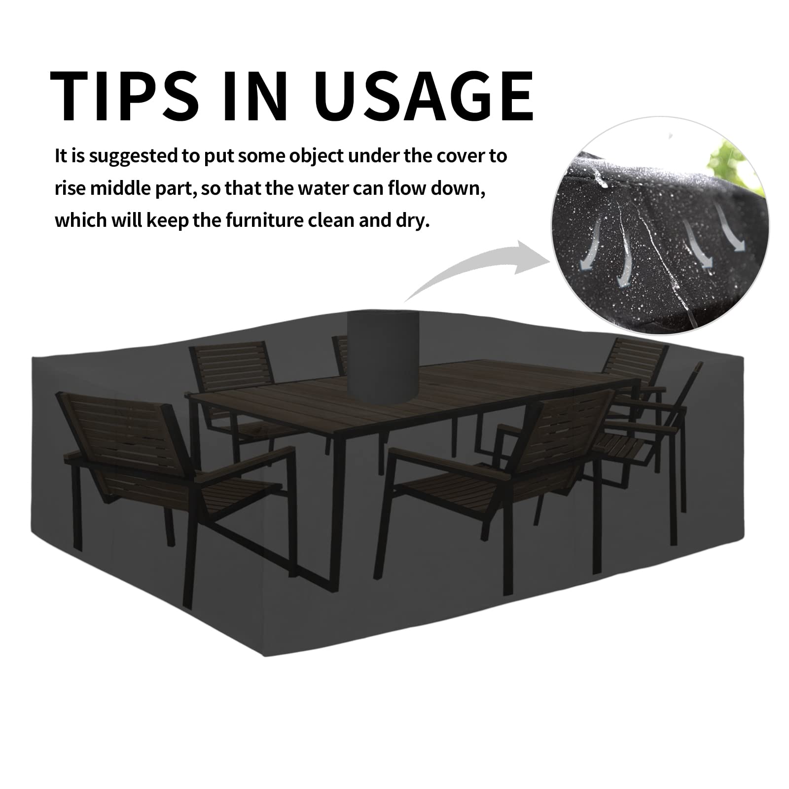 Easy-Going lifestyle shot on deck, keeps furniture clean and weather-safe