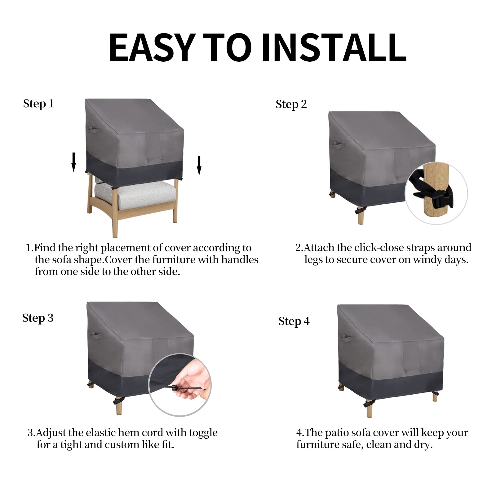 Easy-Going in a patio scene protecting chair from weather benefit