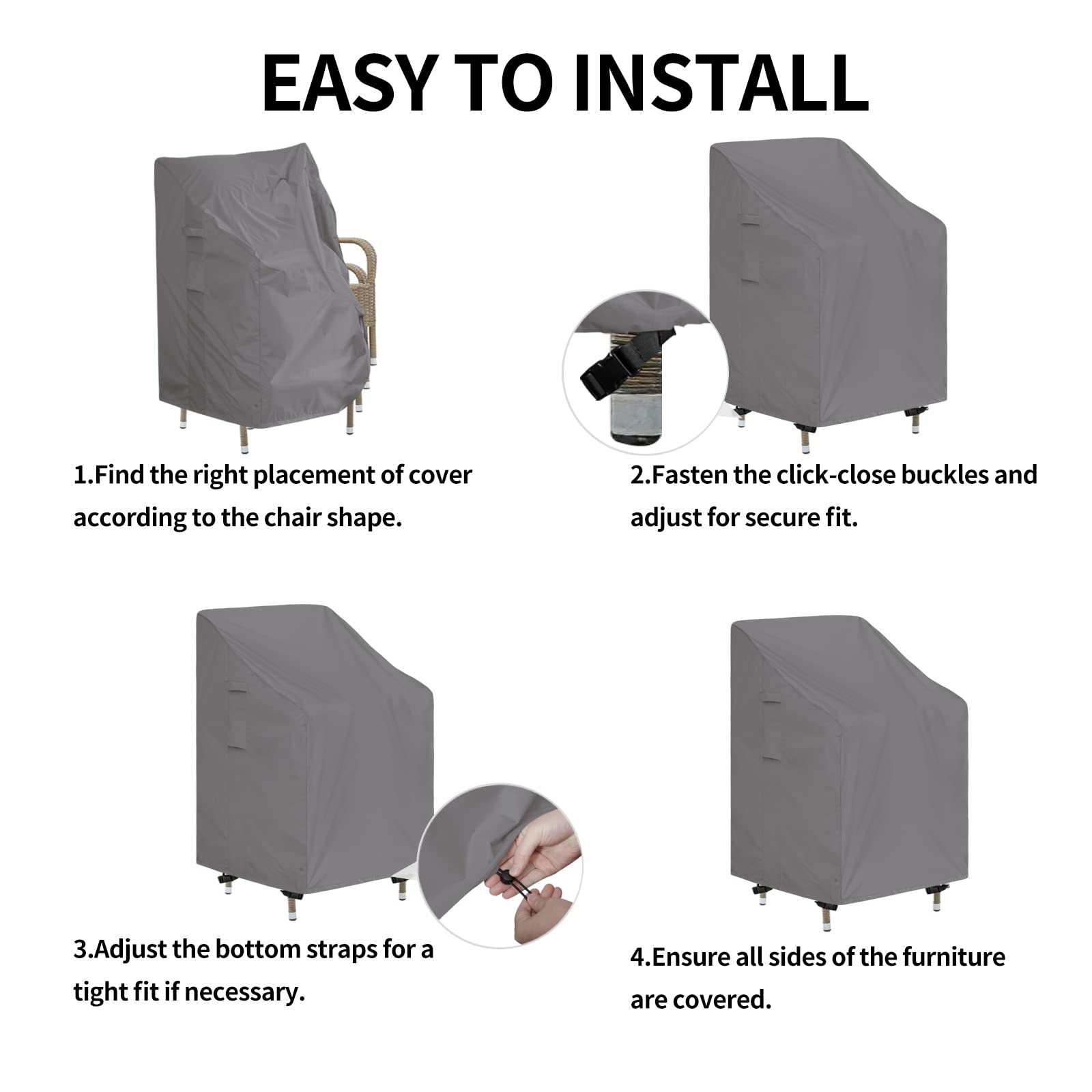 Easy-Going cover in patio setting protecting chairs from weather