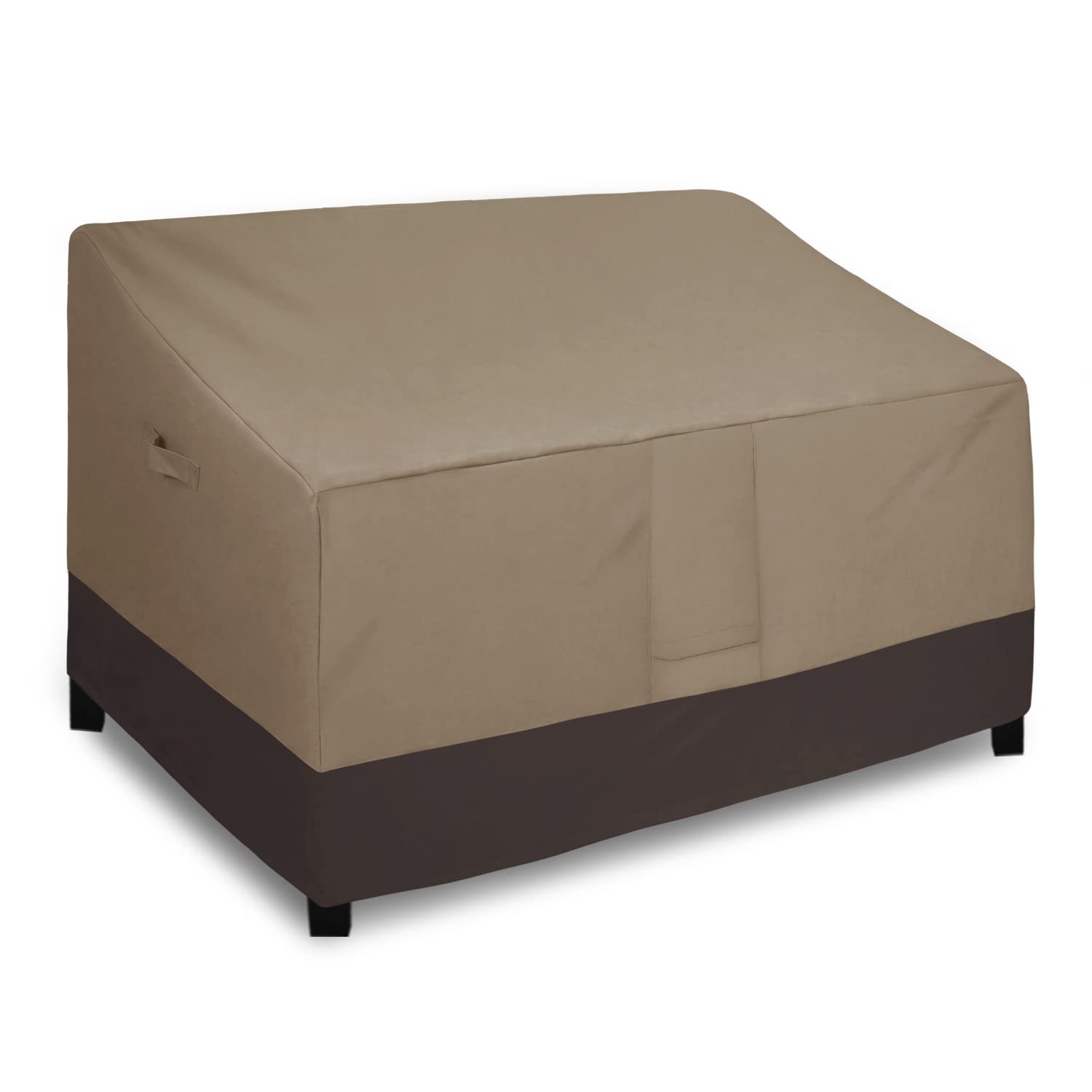 Easy-Going front view of loveseat cover showing full protection and fit