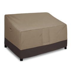 Easy-Going front view of loveseat cover showing full protection and fit