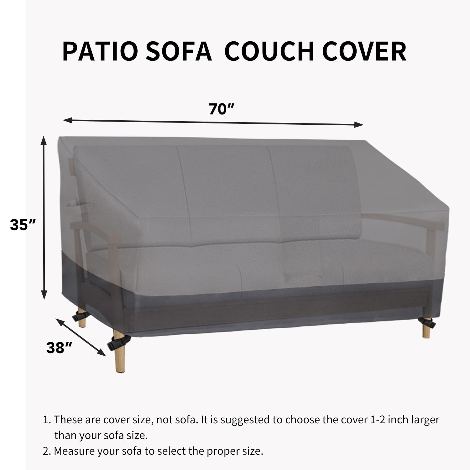 Easy-Going cover on patio loveseat demonstrating weather protection benefit