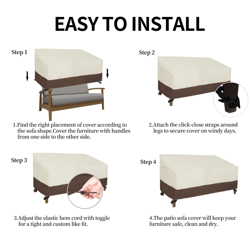 Easy-Going cover next to tape measure showing 54x38x35 size