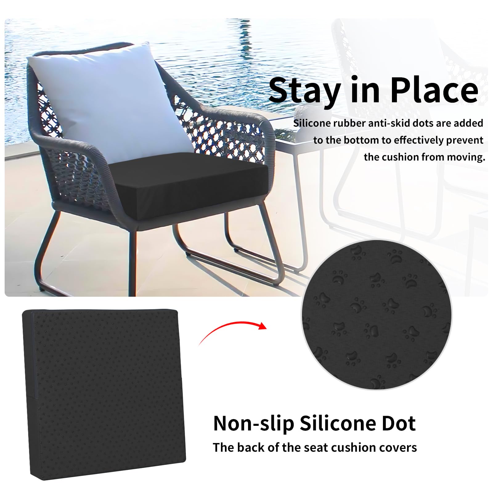 Easy-Going non-slip backing close-up keeping covers securely in place