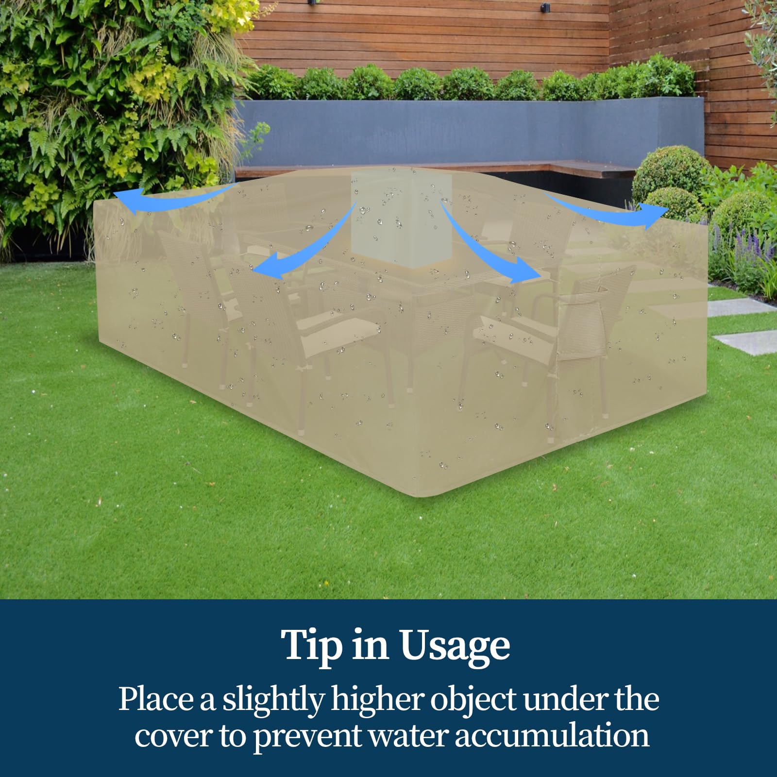 Easy-Going folded cover in storage bag, emphasizes compact storage and portability benefit