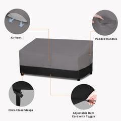 Easy-Going padded handle being used to fit cover easily over furniture