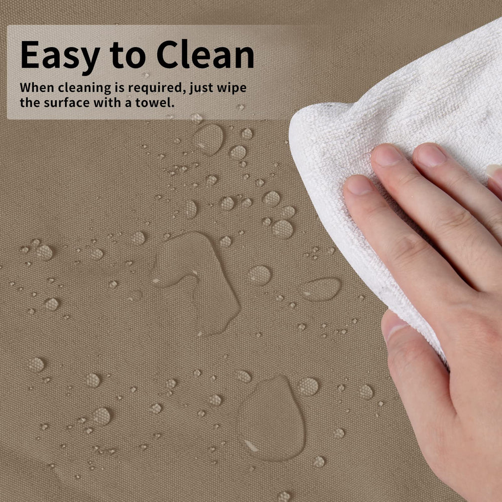 Easy-Going folded cover in included storage bag for compact, clean storage