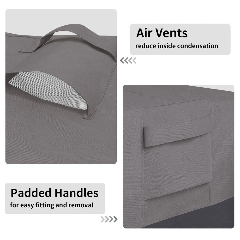 Easy-Going quick-release buckle detail securing cover against wind