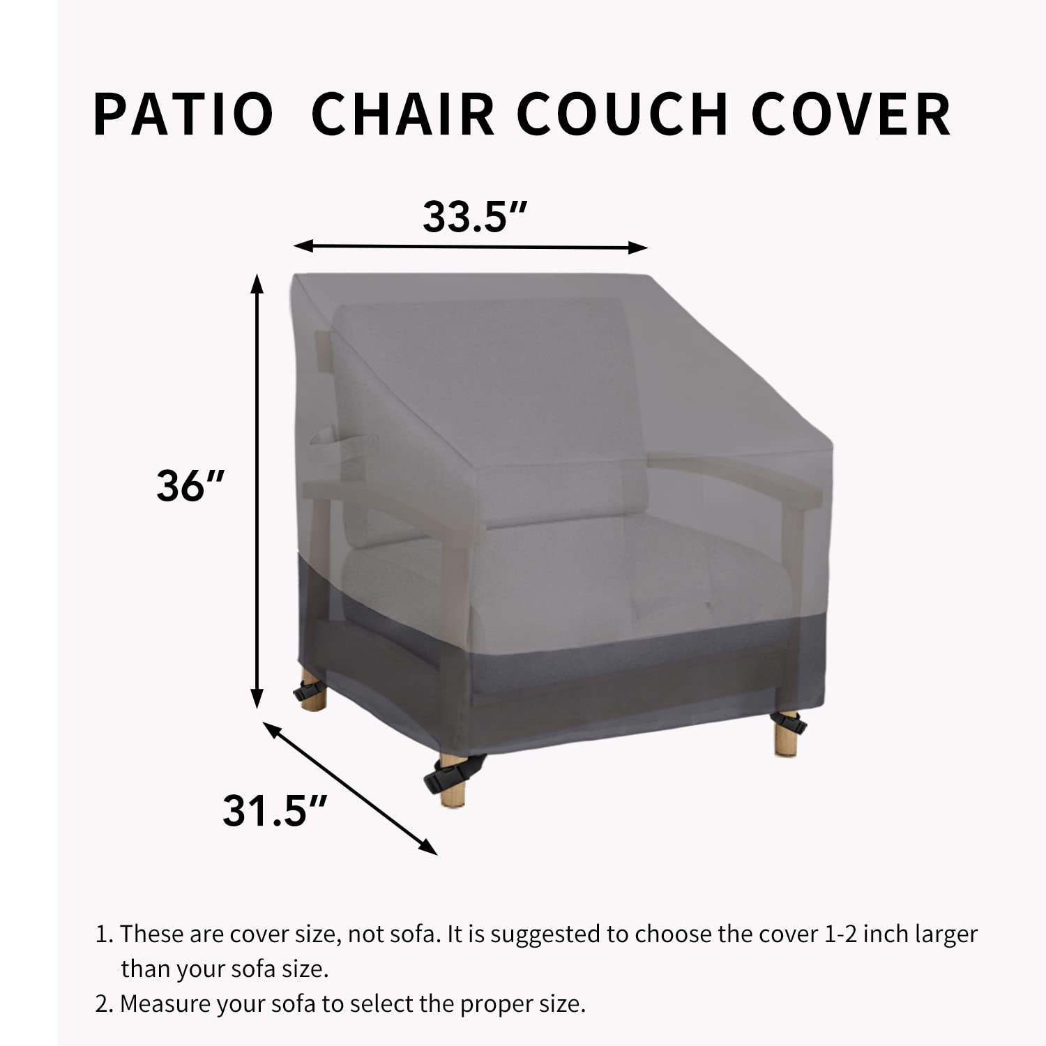 Easy-Going cover on chair showing size comparison and full coverage benefit