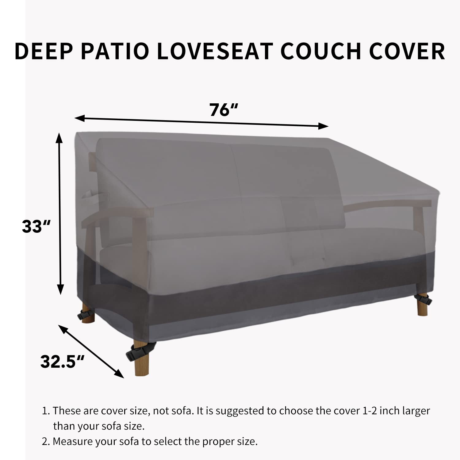 Easy-Going straps secured under loveseat preventing wind lift benefit