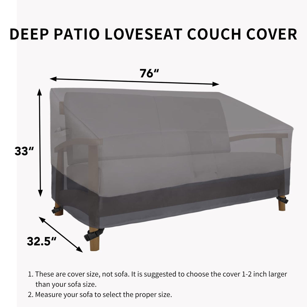 Easy-Going straps secured under loveseat preventing wind lift benefit