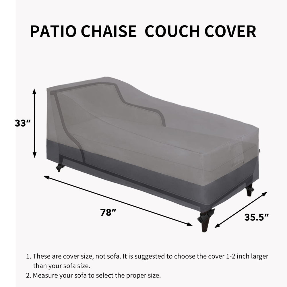 Easy-Going cover next to ruler showing 78"x35.5"x33" dimensions for accurate fit
