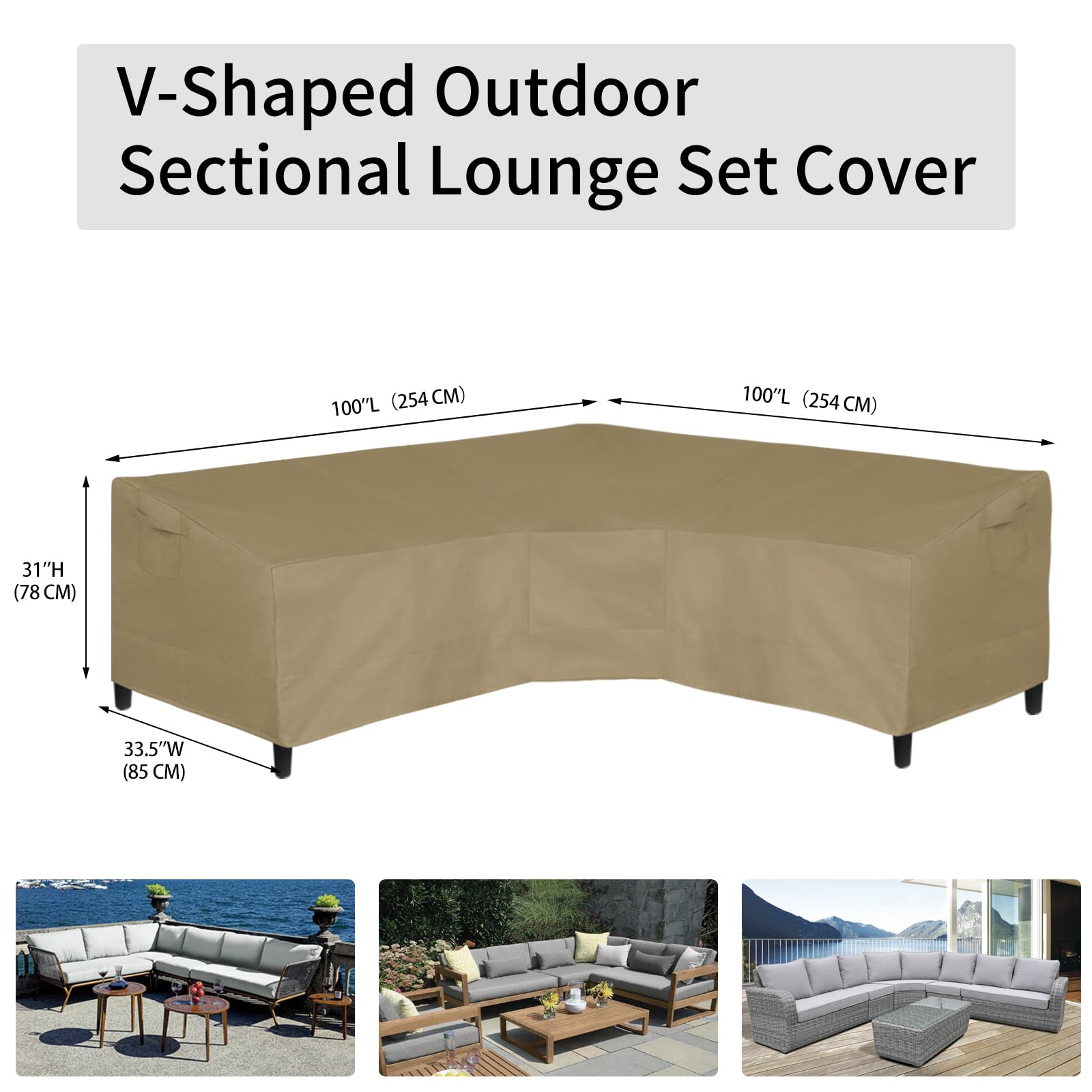 Easy-Going cover on patio next to potted plants showing size reference