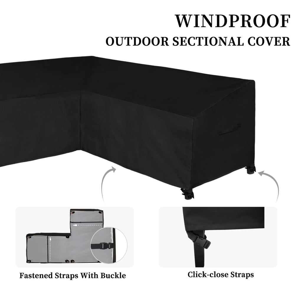 Easy-Going detailed shot of click-close straps and snaps for windproof security