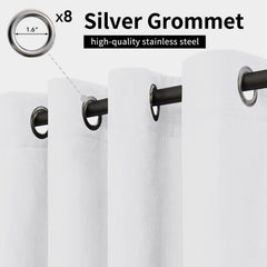 Easy-Going close-up of stainless-steel grommets for easy hanging and smooth sliding