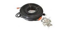 Easy Heat cable installed inside a gutter along roof edge demonstrating clear water flow