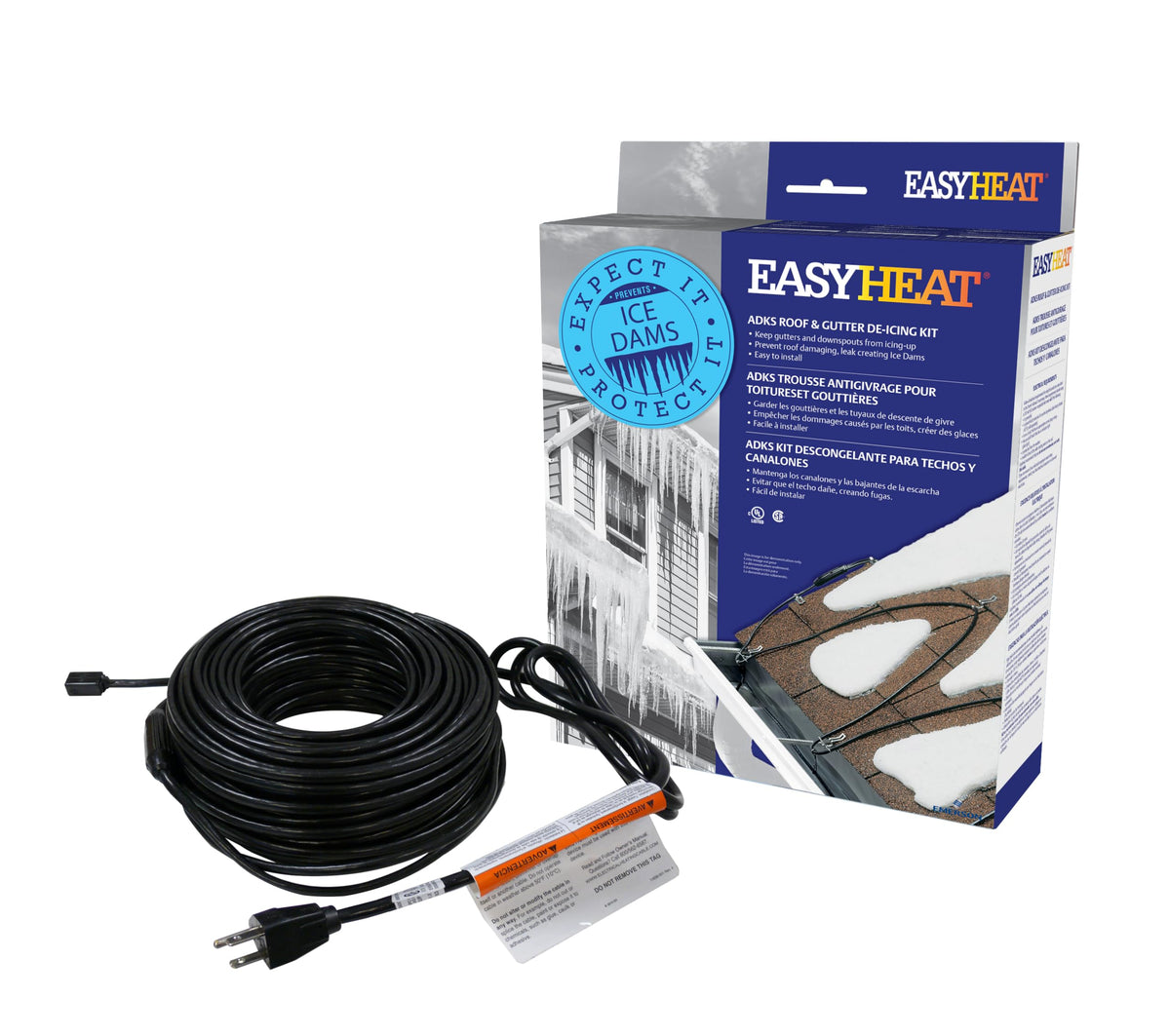 Easy Heat cable on shingles showing neat installation and reliable ice prevention