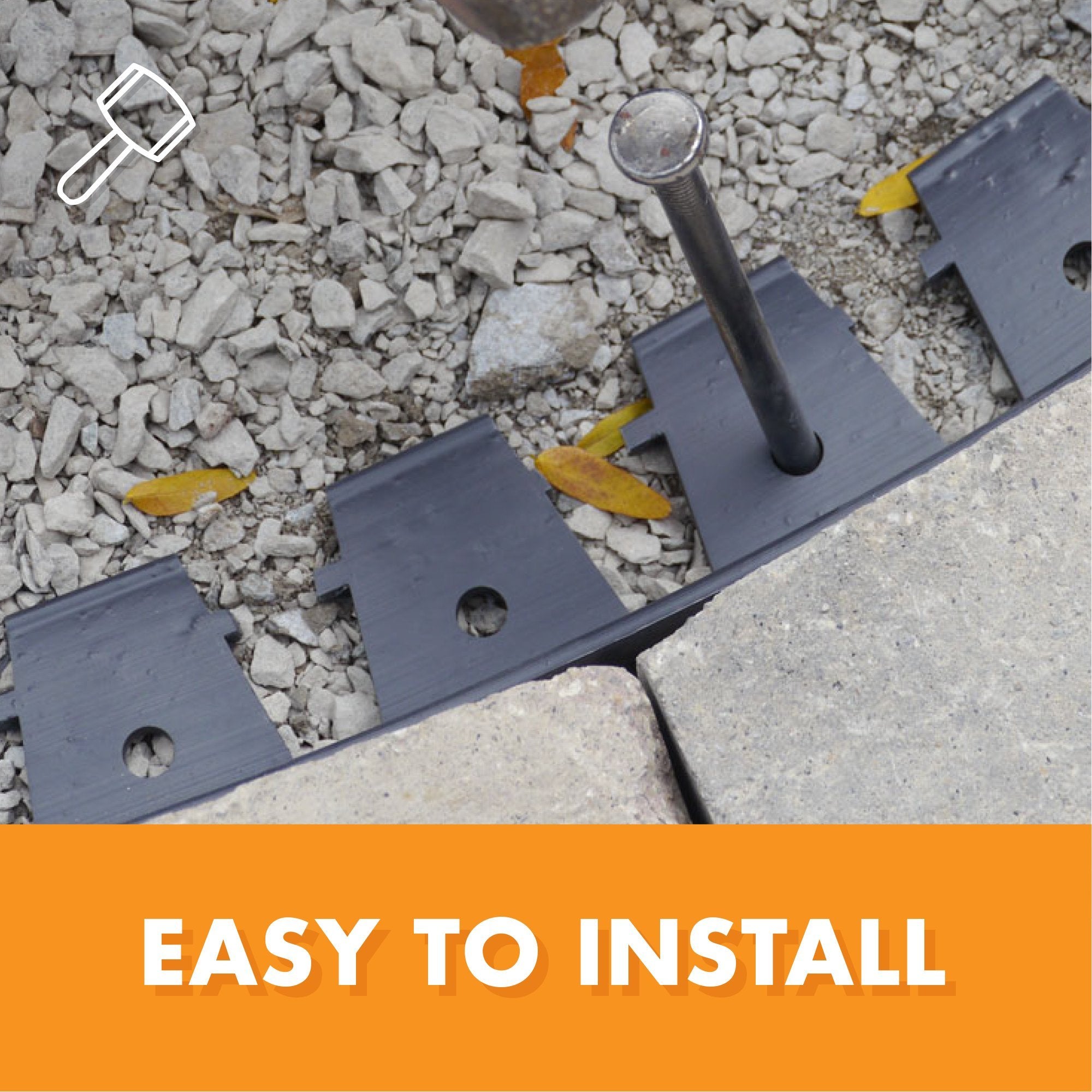 EasyFlex installed around curved path showing neat professional-looking border