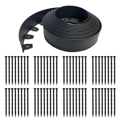 EasyFlex front coil packaging showing 75-foot black edging, professional curb appeal