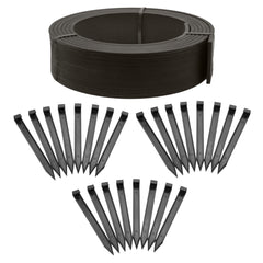EasyFlex front view of 40-foot black composite coil showing complete kit and benefits