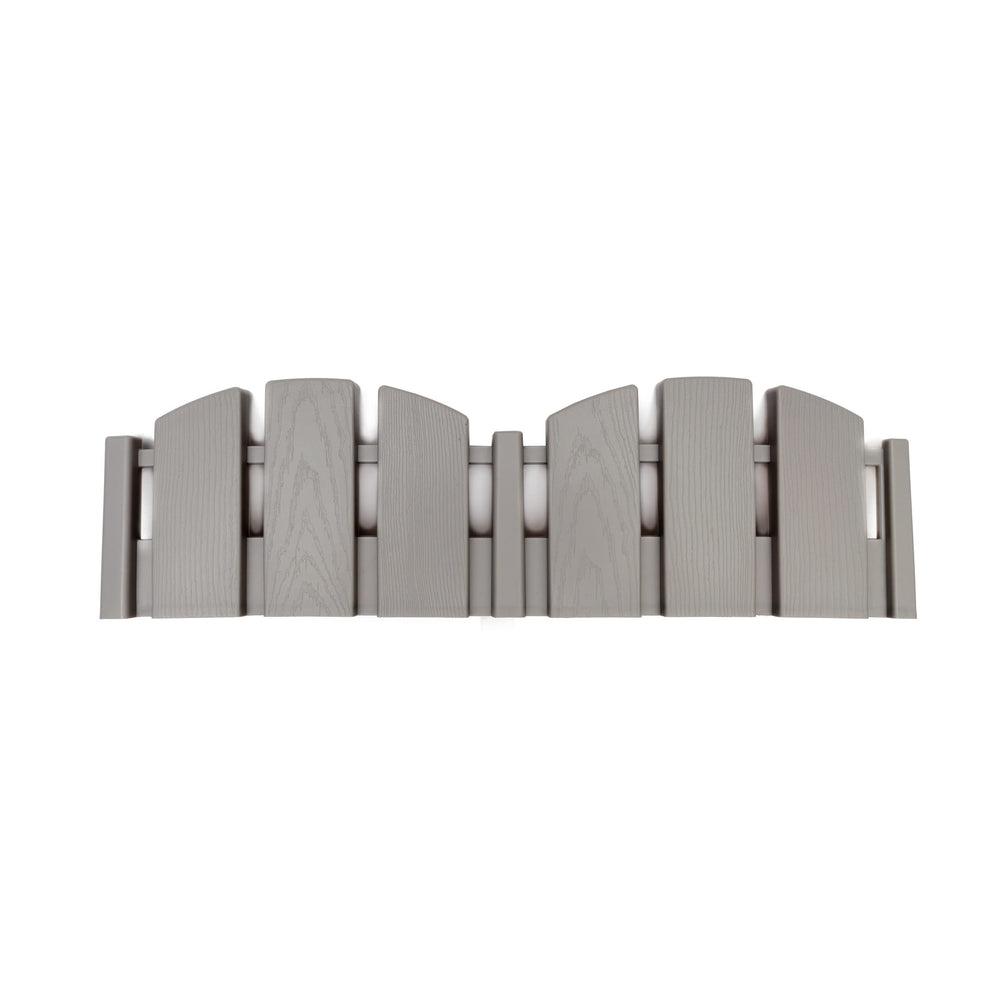 EasyFlex front view of gray Adirondack edging kit showing neat border and benefit durability