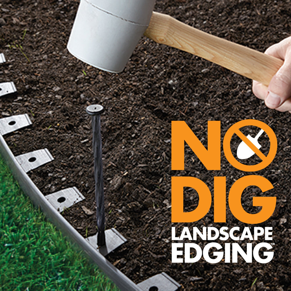 EasyFlex in-use installation with mallet and spike providing fast no-dig setup