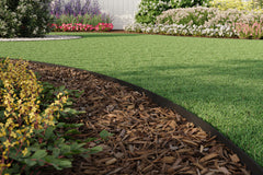 EasyFlex installed along a flowerbed demonstrating clean separation and tidy look