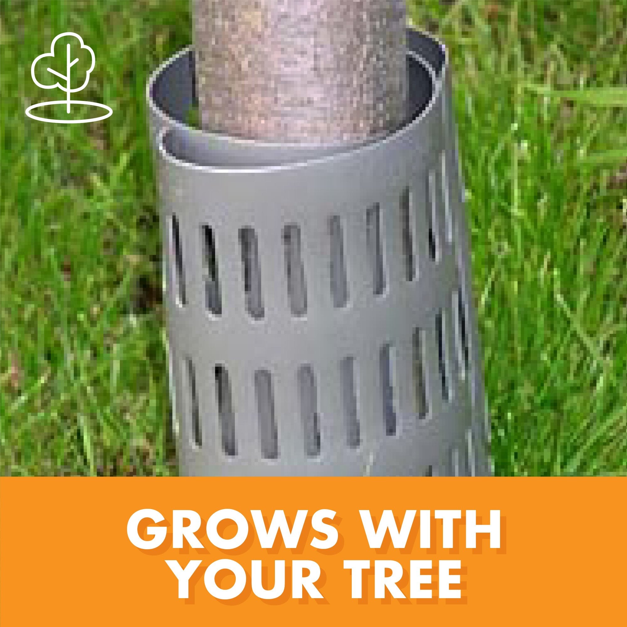 EasyFlex protector installed on young tree demonstrating trunk protection